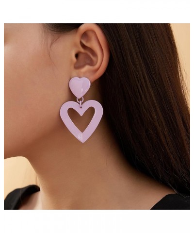 Double Heart Earrings for Women, Trendy Dangle Earrings Drop Lover Heart Dangling Eras Tour Statement Earrings Concert Costum...