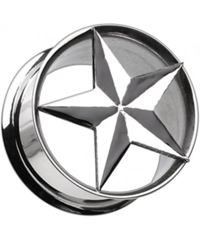 Nautical Star Hollow Steel Double Flared WildKlass Ear Gauge Plug (Sold as Pairs) 1/2" (12.5mm) $11.75 Body Jewelry