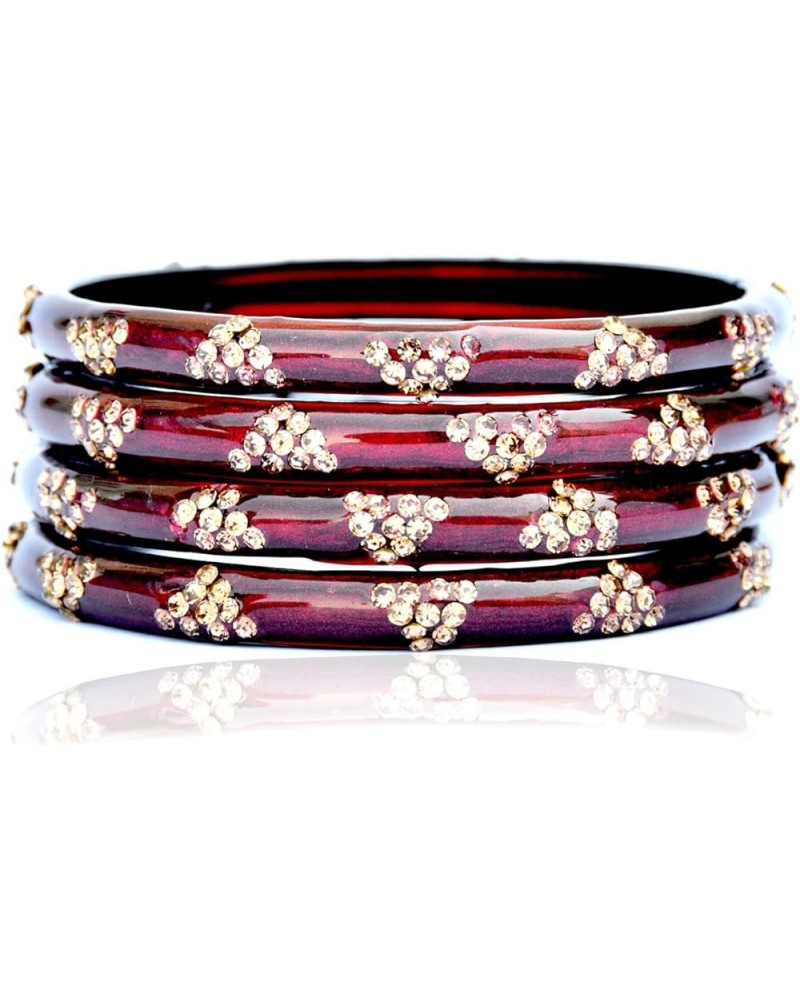 Indian Traditional Glass Bangles Kada For Women & Girls Stylish Ethnic Partywear Bangle Bollywood Fashion Jewelry Set Of 4pc ...