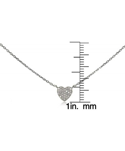 925 Sterling Silver Cubic Zirconia Heart Tiny Choker Necklace for Women Teen Girls, Silver, Yellow Gold, Rose Gold Silver $13...