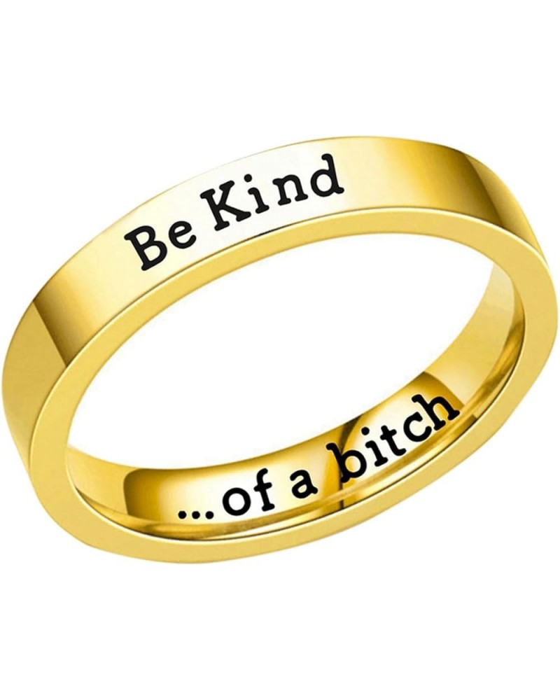 Be Kind of A Bitch Ring, Women's Stainless Steel Inspirational Friendship Ring, Stackable Swearing Engraved Ring, Funny Sayin...