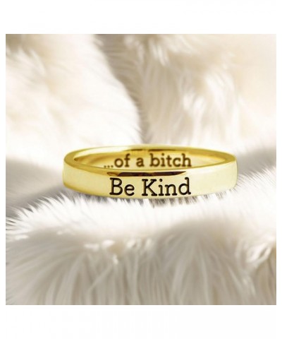 Be Kind of A Bitch Ring, Women's Stainless Steel Inspirational Friendship Ring, Stackable Swearing Engraved Ring, Funny Sayin...