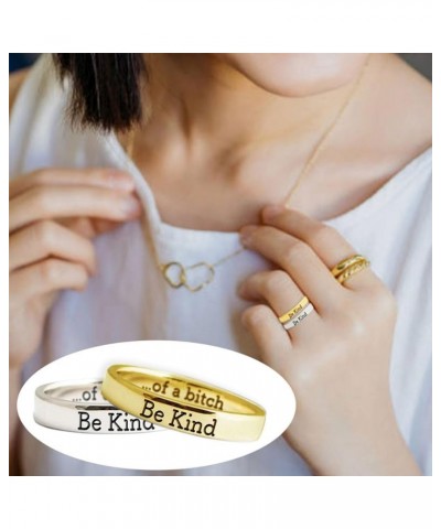 Be Kind of A Bitch Ring, Women's Stainless Steel Inspirational Friendship Ring, Stackable Swearing Engraved Ring, Funny Sayin...