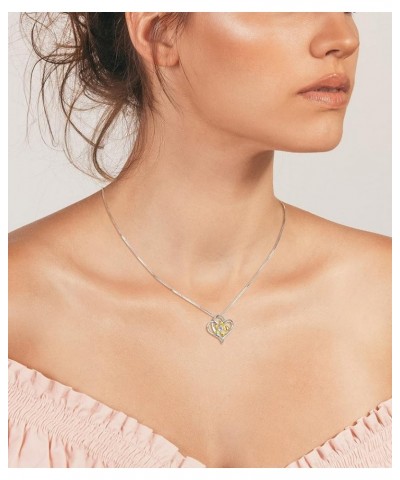 Women's Heart Necklace Sterling Silver Lily Flower Love Pendant Gemstones Jewelry 06-alexandrite-Jun $37.50 Necklaces