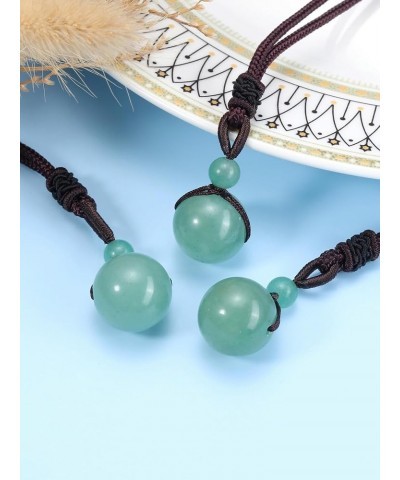 Crystal Ball Bead Pendant Necklaces Lucky Blessing Chakra Crystal Beads Necklace 16 mm Natural Green Aventurine/Opalite Stone...