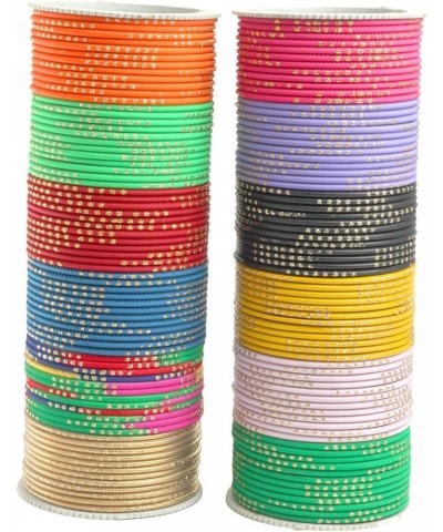 Indian Bollywood Multi Color Plain Bangle Box for Women & Girls Wedding wear 144 Pcs Bangles Bracelet Churi Set Jewelry (2.8)...