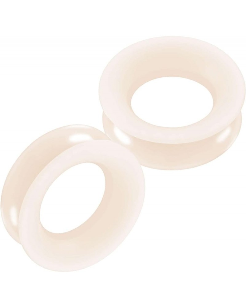 2PCS Silicone Skin Double Flared Saddle Stretcher Ear Tunnel Gauge Plug Earring Lobe Piercing Jewelry Pick Size O:2PCS-1-1/4 ...