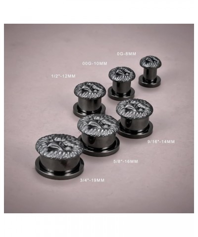 2PCS Owls Ear Gauges Screw Surgical Steel Plugs Tunnel Flesh Stretchers Earrings Ear Expander Piercing 9/16"-14mm 1 Black $9....