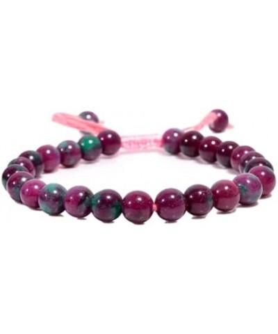 Natural Ruby Zoisite Round Smooth Beads 6 mm Adjustable Bracelet TB-38 For Girls,Man,Woman,Friend,Gift,Boys,FriendshipBand $7...