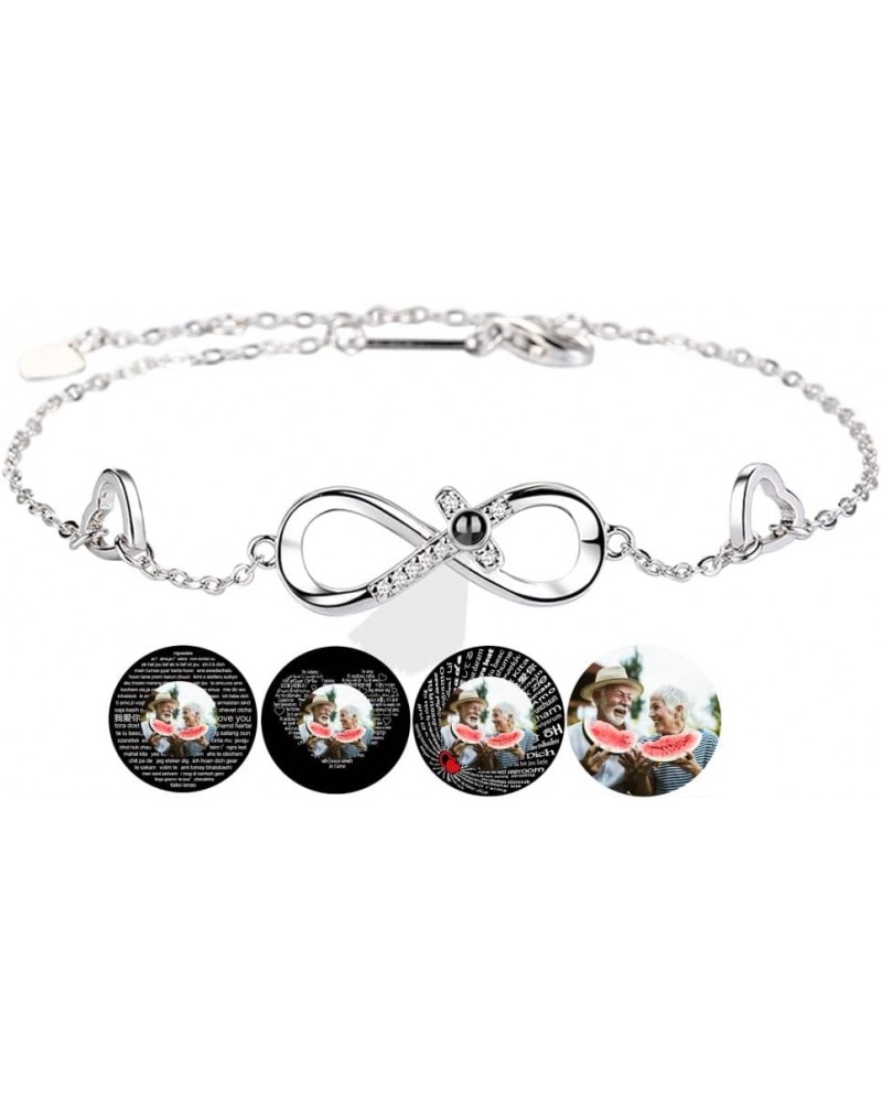 Personalized Photo Projection Bracelet Custom infinityr Charm Bracelets with Picture Inside I Love You Bracelet 100 Languages...