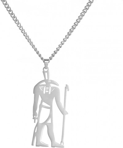 Set God Pendent Necklace Stainless Steel God of Desert and Storm Ancient Egyptian Jewelry Gift for Men Women Silver $7.44 Nec...