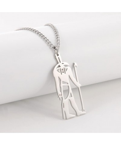 Set God Pendent Necklace Stainless Steel God of Desert and Storm Ancient Egyptian Jewelry Gift for Men Women Silver $7.44 Nec...