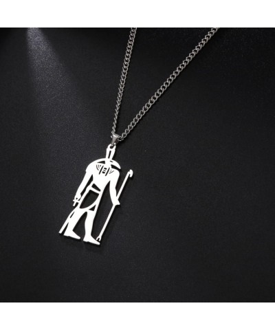 Set God Pendent Necklace Stainless Steel God of Desert and Storm Ancient Egyptian Jewelry Gift for Men Women Silver $7.44 Nec...