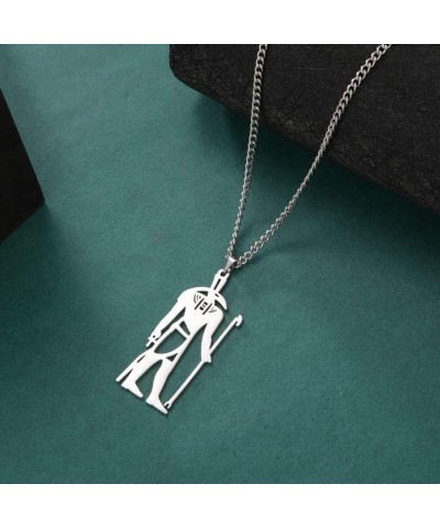 Set God Pendent Necklace Stainless Steel God of Desert and Storm Ancient Egyptian Jewelry Gift for Men Women Silver $7.44 Nec...