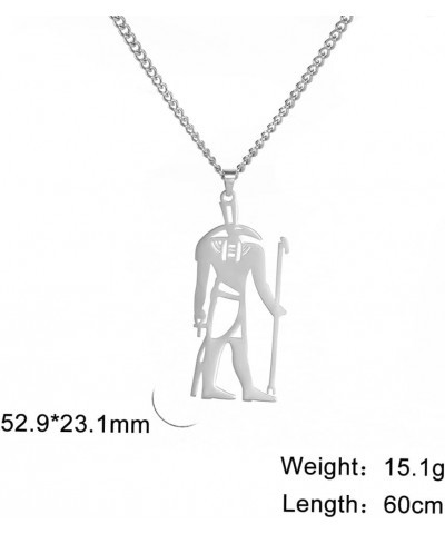 Set God Pendent Necklace Stainless Steel God of Desert and Storm Ancient Egyptian Jewelry Gift for Men Women Silver $7.44 Nec...