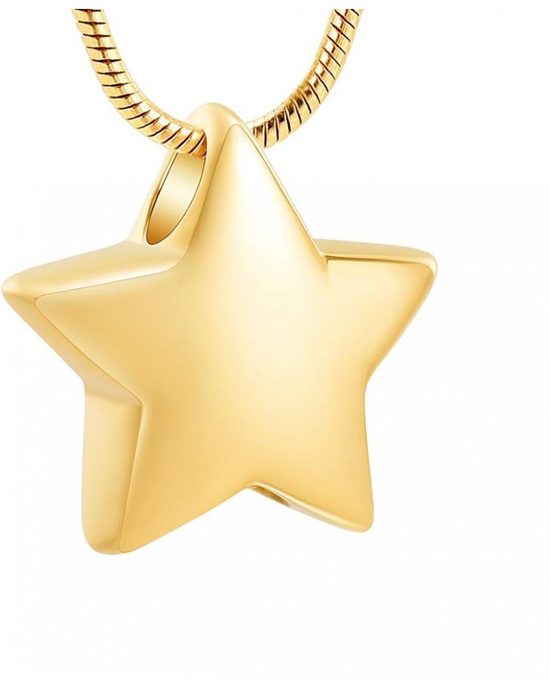 Small Star Charm Cremation Urn Pendant Ashes Memorial Necklace for Woman Free Filling Kits Include Gold $11.94 Necklaces