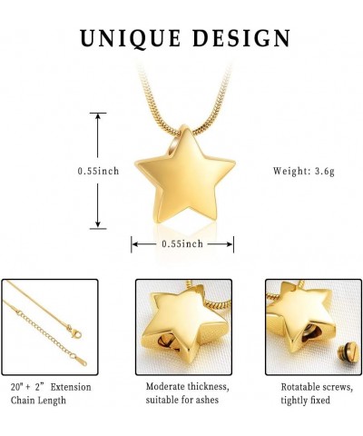 Small Star Charm Cremation Urn Pendant Ashes Memorial Necklace for Woman Free Filling Kits Include Gold $11.94 Necklaces