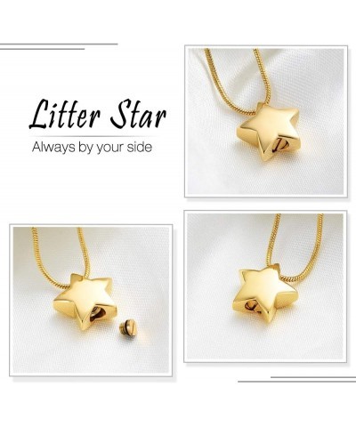 Small Star Charm Cremation Urn Pendant Ashes Memorial Necklace for Woman Free Filling Kits Include Gold $11.94 Necklaces