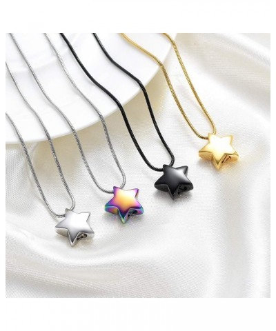 Small Star Charm Cremation Urn Pendant Ashes Memorial Necklace for Woman Free Filling Kits Include Gold $11.94 Necklaces