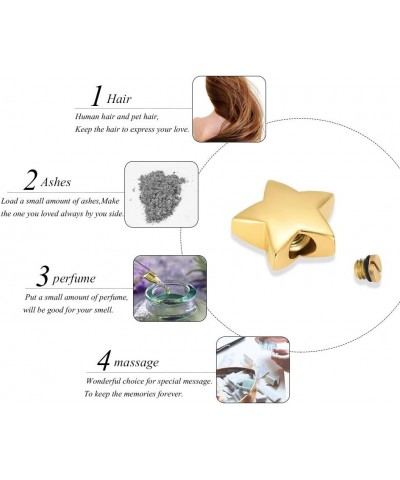 Small Star Charm Cremation Urn Pendant Ashes Memorial Necklace for Woman Free Filling Kits Include Gold $11.94 Necklaces