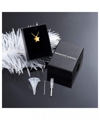 Small Star Charm Cremation Urn Pendant Ashes Memorial Necklace for Woman Free Filling Kits Include Gold $11.94 Necklaces