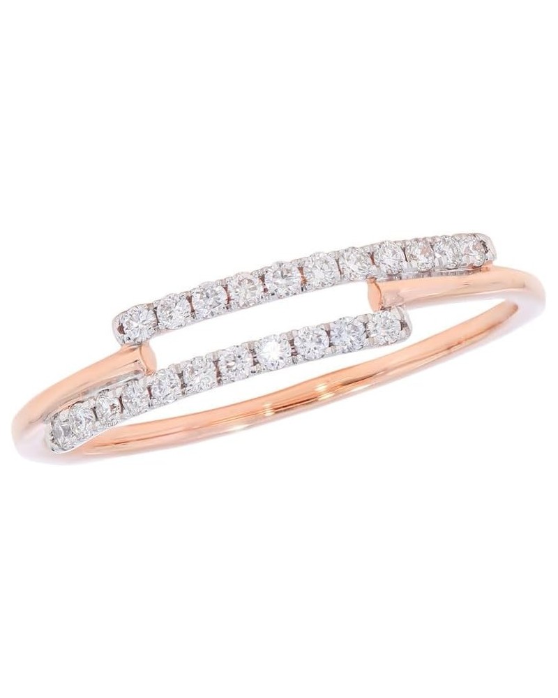 0.13 Carat FG/VS Round Lab Grown Diamond 2 Row Stackable Ring Made in Solid Gold rose gold-10k $75.25 Rings