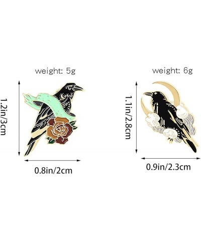 Xmas Gifts Brooch Pin For Women Ribbon Flower Crow Creative Animal Brooch Trend Black Feather Crow Frolic Fashion Clothes Int...