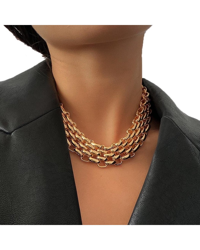 Cuban Link Chain Gold Thick Choker Necklace Collar Necklaces Punk Choker for Women and Girls Party Neck Jewelry $7.94 Necklaces