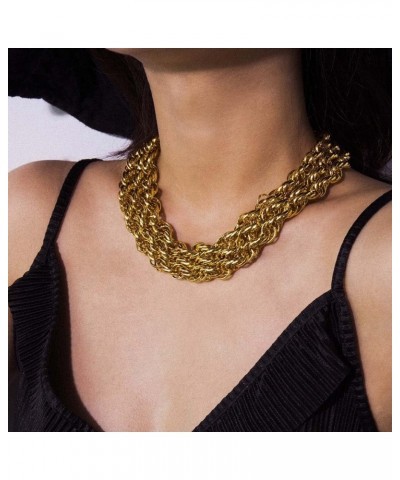 Cuban Link Chain Gold Thick Choker Necklace Collar Necklaces Punk Choker for Women and Girls Party Neck Jewelry $7.94 Necklaces