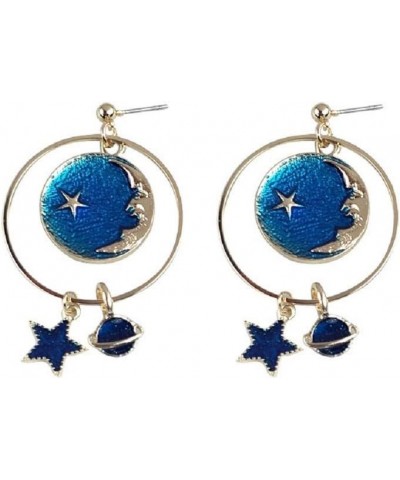 Enamel Moon Star Earth Planet Drop Hook Earrings Long Pendant Dangle Jewelry for Woman Girls New Design W775 $7.88 Earrings