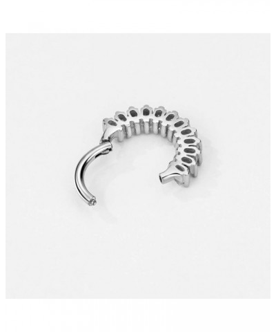 316L Surgical Steel Septum for Women Clicker Hypoallergenic Septum Jewelry 16g 7mm Triangle Piercing Jewelry Black/Silver 1pc...