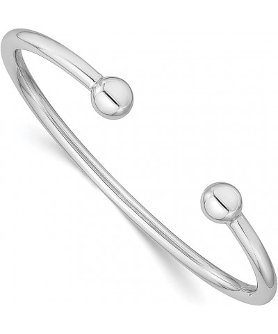 925 Sterling Silver 3mm Childrens Cuff Bangle Bracelet Baby Fine Jewelry For Women Gifts For Her $43.45 Bracelets