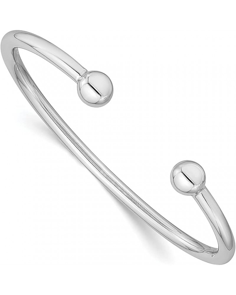 925 Sterling Silver 3mm Childrens Cuff Bangle Bracelet Baby Fine Jewelry For Women Gifts For Her $43.45 Bracelets