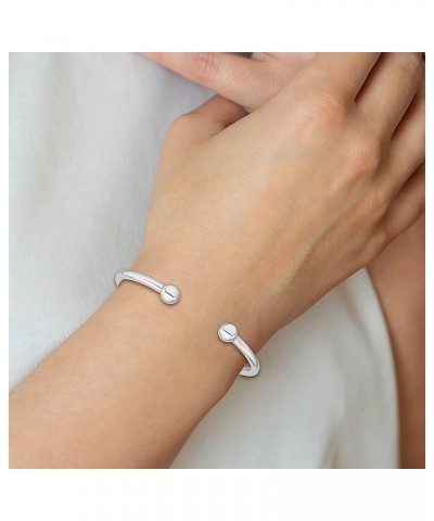 925 Sterling Silver 3mm Childrens Cuff Bangle Bracelet Baby Fine Jewelry For Women Gifts For Her $43.45 Bracelets