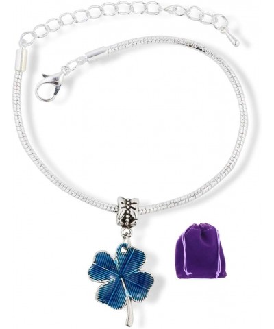 Good Luck Bracelet | Four Leaf Clover Bracelet with Blue Color Clover Bracelet Great for Anyone that Loves Clovers and Good L...