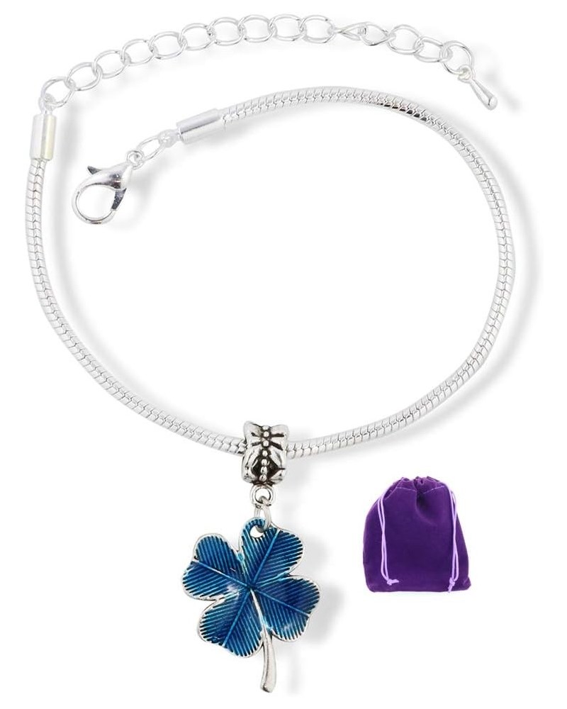 Good Luck Bracelet | Four Leaf Clover Bracelet with Blue Color Clover Bracelet Great for Anyone that Loves Clovers and Good L...