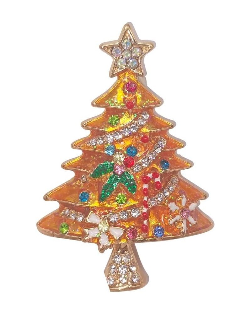 Christmas Tree Rhinestone Brooch,Vintage Colored Christmas Tree Brooch Pin, Rhinestone Christmas Tree Enamel Pin, Beautiful S...