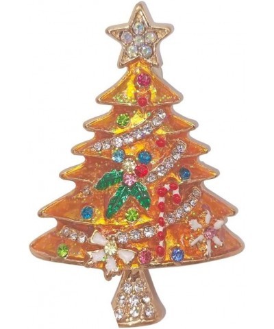 Christmas Tree Rhinestone Brooch,Vintage Colored Christmas Tree Brooch Pin, Rhinestone Christmas Tree Enamel Pin, Beautiful S...