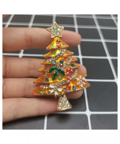 Christmas Tree Rhinestone Brooch,Vintage Colored Christmas Tree Brooch Pin, Rhinestone Christmas Tree Enamel Pin, Beautiful S...