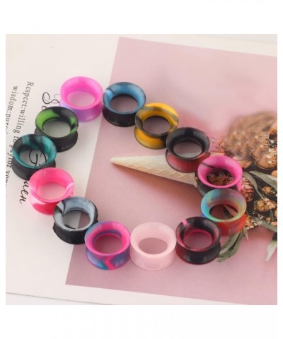 24pcs Colorful Silicone Ear Gauges Double Flared Ear Tunnels And Plugs Set Stretchers Expander Ear Piercing Jewelry For Men W...