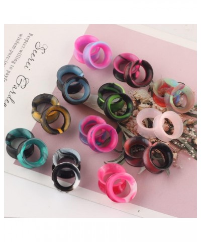 24pcs Colorful Silicone Ear Gauges Double Flared Ear Tunnels And Plugs Set Stretchers Expander Ear Piercing Jewelry For Men W...