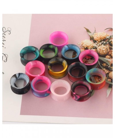 24pcs Colorful Silicone Ear Gauges Double Flared Ear Tunnels And Plugs Set Stretchers Expander Ear Piercing Jewelry For Men W...