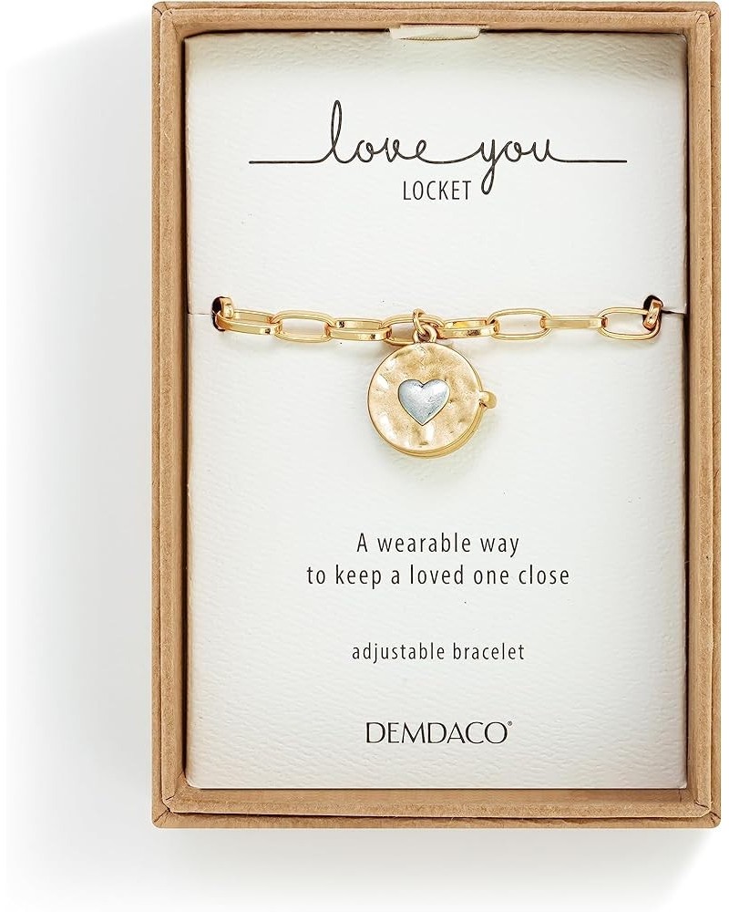 Love You Womens 7 Inch Plus Extension Brass Adjustable Chain Boxed Charm Locket Bracelet Gold Tone $21.80 Bracelets