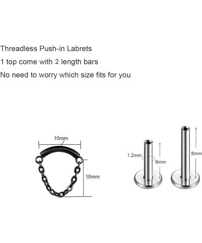 G23 Titanium Labret Studs Threadless Push-in Labret Press Fit 16G Cluster Helix Lobe Conch Tragus Push Back Piercing Jewelry ...