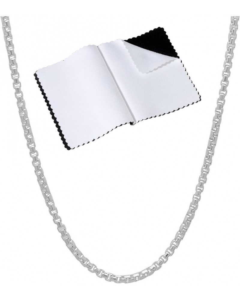 1.9mm Solid .925 Sterling Silver Square Box Chain Necklace 20.0 Inches $36.16 Necklaces