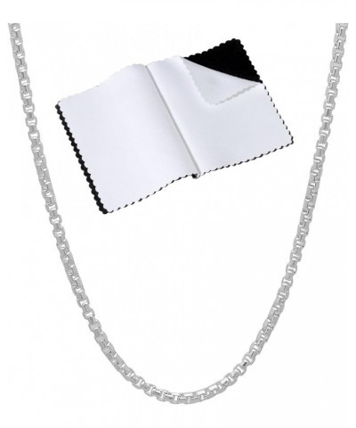 1.9mm Solid .925 Sterling Silver Square Box Chain Necklace 20.0 Inches $36.16 Necklaces