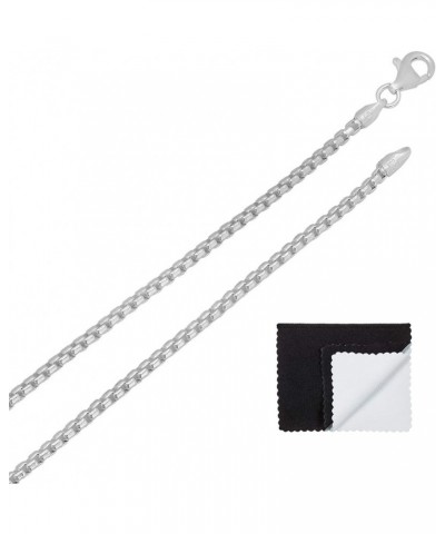 1.9mm Solid .925 Sterling Silver Square Box Chain Necklace 20.0 Inches $36.16 Necklaces