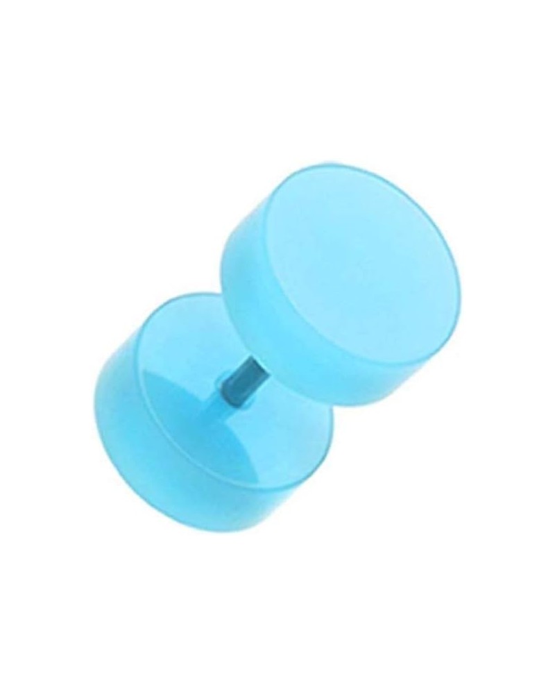 Neon Acrylic Fake Plug Light Blue $9.68 Earrings