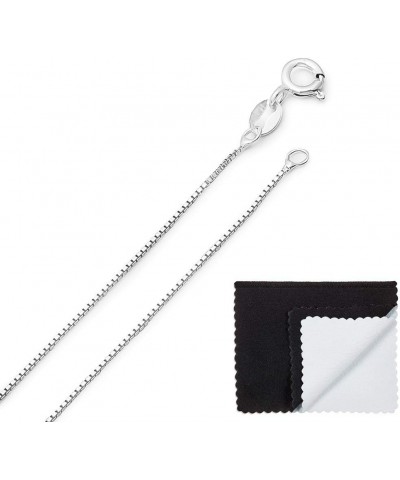 0.7mm Solid .925 Sterling Silver Square Box Chain Necklace 30.0 Inches $19.20 Necklaces