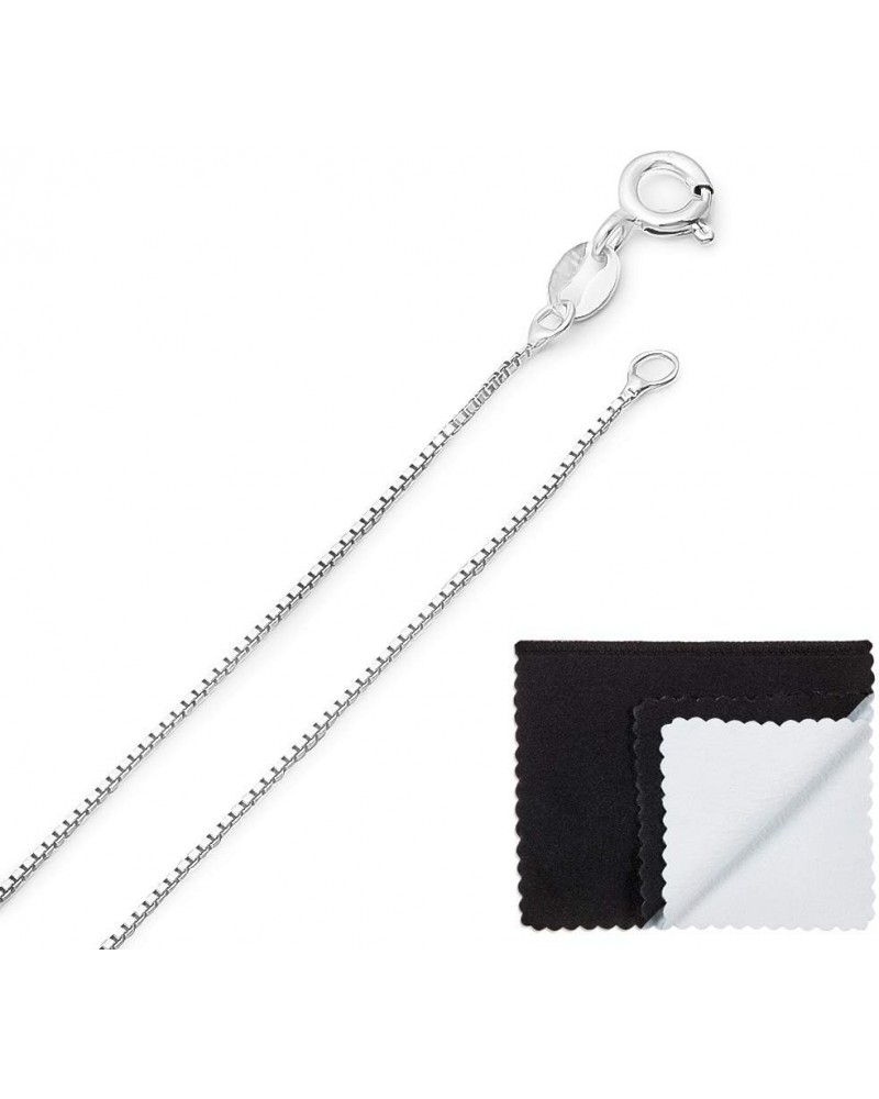 0.7mm Solid .925 Sterling Silver Square Box Chain Necklace 30.0 Inches $19.20 Necklaces